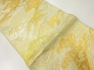 アンティーク　雲に荒波模様織出し袋帯（材料）